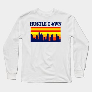 Hustle Town Houston Playoff Baseball Long Sleeve T-Shirt